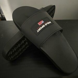 Polo by Ralph Lauren Black Slide Sandals
